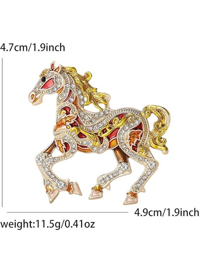 Bukela Horse Brooch, Sturdy Alloy Chinese Zodiacs Horse Brooch For Fashion Accessories Chinese Zodiac Animal Good Luck Pin Lucky Feng Shui Gifts Jewelry For Women Men - Image 4
